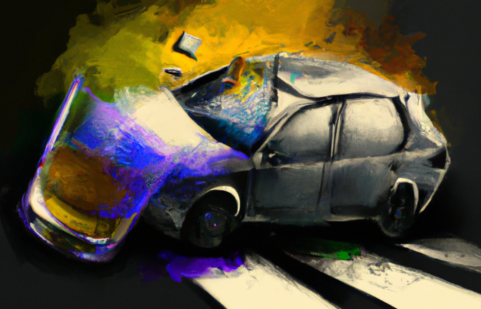 digital art car crash with alcohol